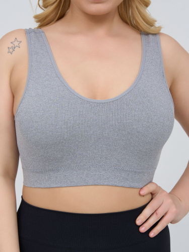 Бюстгальтер-топ в мелкий рубчик фото 4