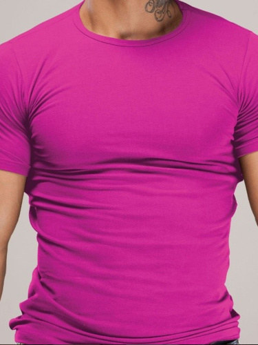 Мужская облегающая футболка с круглым вырезом фото 5
