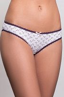 Белые хлопковые трусики с нежным цветочным рисунком