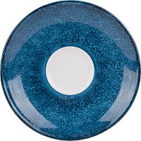 Блюдце «Аида» с декором;фарфор;D=12см;синий