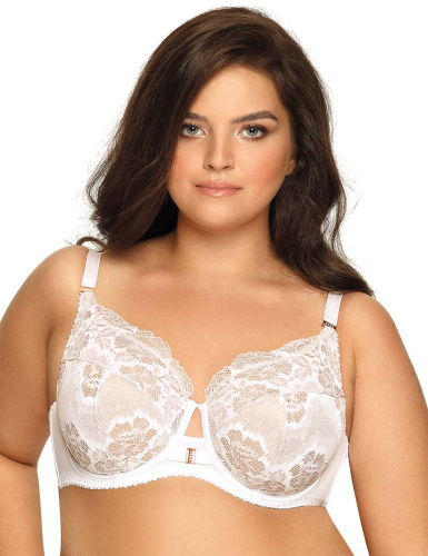 Стильный бюстгальтер на косточках plus size с кружевом фото 3