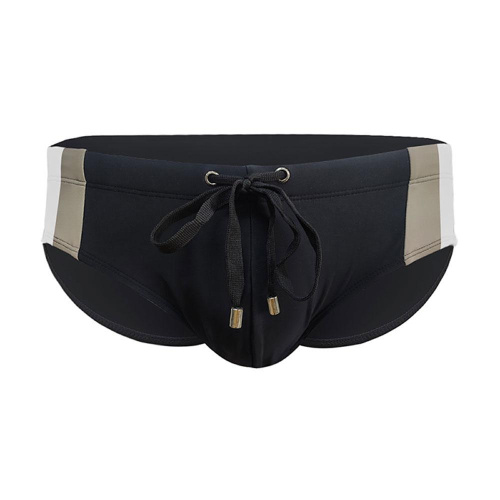 Черные мужские плавки с двухцветными вставками по бокам фото 4