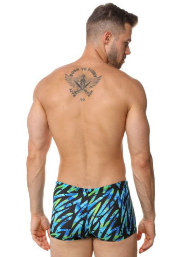 Черные плавки-боксеры с цветными зигзагами фото 6