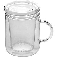 Кружка для горячих напитков «Цикло»;стекло;410мл;D=81,H=122,L=115мм;прозр.