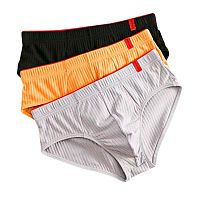 Набор из 3 трусов-брифов из ткани в рубчик