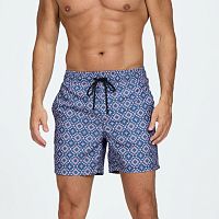 Синие мужские шорты с геометрическим принтом