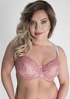 Бюстгальтер на косточках с мягкими гипюровыми чашками plus size