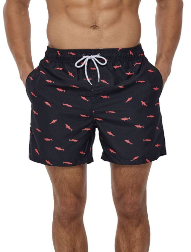 Черные пляжные шорты с акулами фото 2