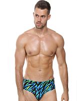 Черные мужские плавки с яркими цветными зигзагами