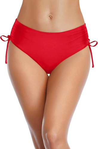 Красные женские плавки с утяжкой по бокам фото 4