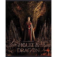 Тетрадь 48 листов в клетку  Дом дракона , обложка мелованный картон, скругленные углы, МИКС