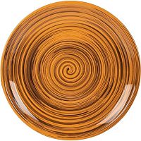 Желтая мелкая керамическая тарелка (диаметр 22 см)