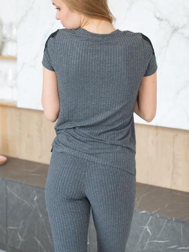 Женский домашний комплект с кружевным декором фото 2