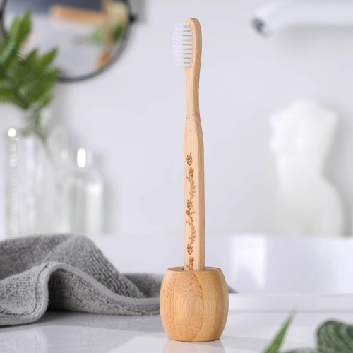 Бамбуковая зубная щётка с подставкой «Расцветай» фото 2