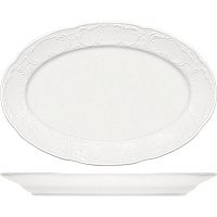 Блюдо «Моцарт» овальное;фарфор;,L=36,B=24см;белый
