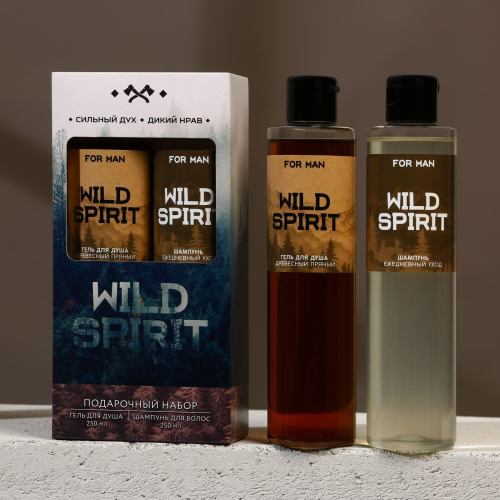 Подарочный набор Wild Spirit: гель для душа и шампунь для волос с древесным ароматом