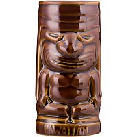 Стакан для коктейлей «Тики»;керамика;350мл;D=7,H=15см;тем.корич.