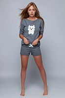 Женская пижама Bella с пёсиком на кофте