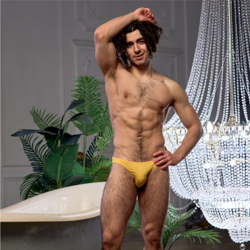 Желтые хлопковые трусы-слипы фото 3