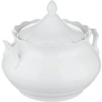 Супница «Романc»;фарфор;3л;D=14,H=23,L=23см;белый