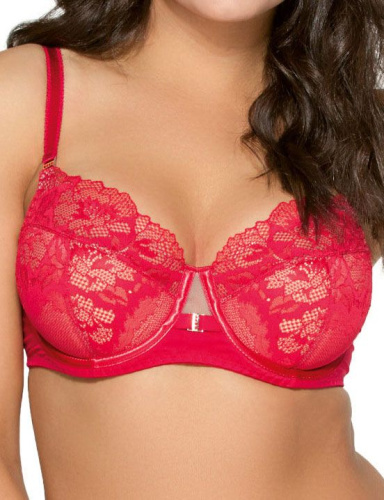 Стильный бюстгальтер на косточках plus size с кружевом фото 6