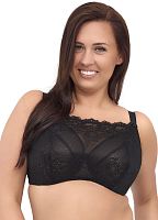 Бюстгальтер-топ с сетчатыми мягкими чашками и гипюром поверх