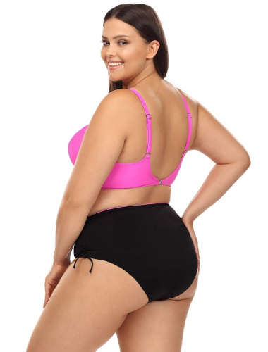 Розово-черный раздельный купальник plus size фото 2