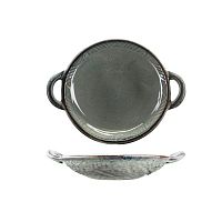 Блюдо для подачи «Арарат» овальное с ручками;керамика;,H=55,L=300,B=225мм;серо-голуб.