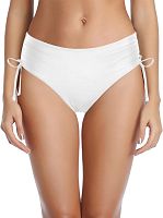 Белые женские плавки с утяжкой по бокам