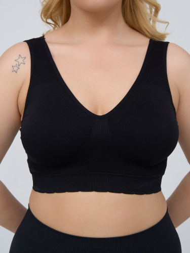 Гладкий бюстгальтер-топ с широкими бретелями фото 7