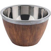 Салатник с охлаждением;пластик,сталь нерж.;3л;D=26,H=16см;тем.корич.,металлич.