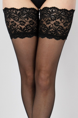 Чулки на широкой ажурной силиконовой резинке фото 3