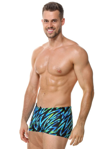 Черные плавки-боксеры с цветными зигзагами фото 5