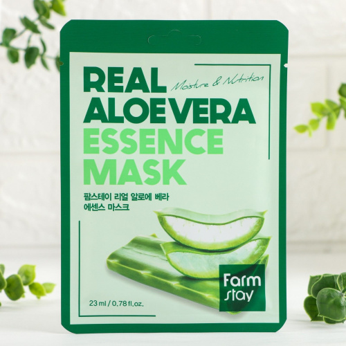 Тканевая маска для лица с экстрактом алоэ Real Aloe Vera Essence Mask