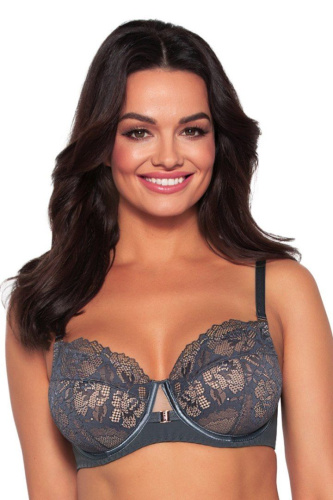 Стильный бюстгальтер на косточках plus size с кружевом фото 8
