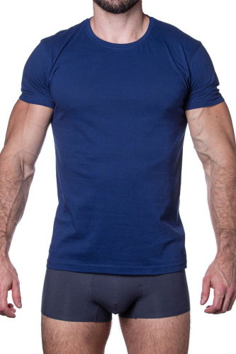 Хлопковая мужская футболка с круглым вырезом фото 3