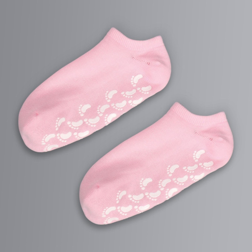 Нежно-розовые увлажняющие SPA-носочки с гелевыми вставками фото 6