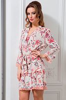 Короткий халат Paradise с красивым розовым рисунком