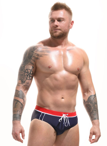 Пляжные плавки с контрастной отделкой фото 3