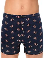 Хлопковые трусы-боксеры на пуговках с принтом в виде такс