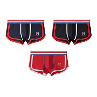 Набор из 3 мужских трусов-боксеров с резинкой в полоску