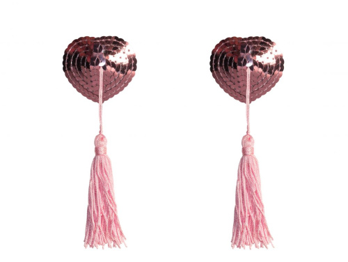 Розовые пэстисы-сердечки Gipsy с кисточками фото 2