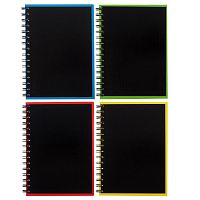 Тетрадь А5, 120 листов в клетку на гребне ErichKrause  Accent , обложка мелованный картон, глянцевая ламинация, тиснение лён, блок офсет, белизна 100%, МИКС