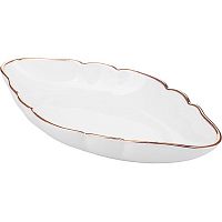 Селедочница;фарфор;,L=170,B=88мм;белый,золотой