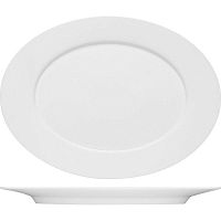 Блюдо «Пьюрити» овальное;эко-кост. фарф.;,L=33см;белый