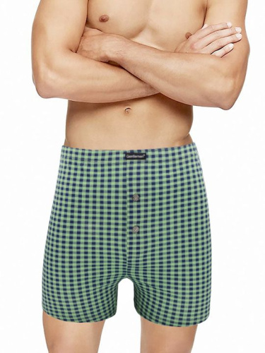 Мужские хлопковые трусы-боксеры в мелкую клетку фото 2