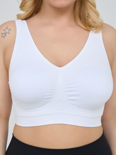 Гладкий бюстгальтер-топ с широкими бретелями фото 4