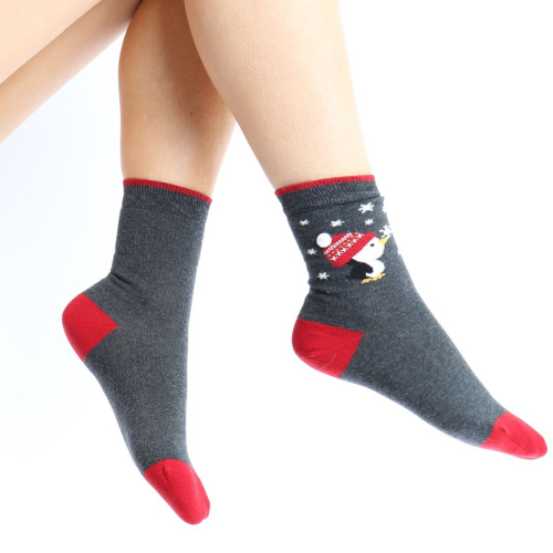 Хлопковые носки с веселым пингвином Christmas Socks фото 2
