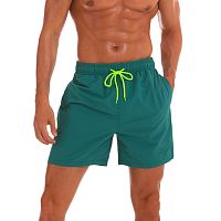 Зеленые мужские пляжные шорты