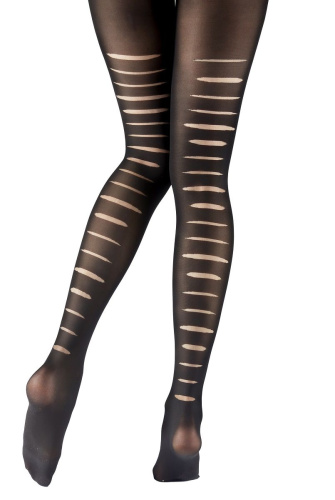 Стильные колготки с эффектом рванных полос фото 2